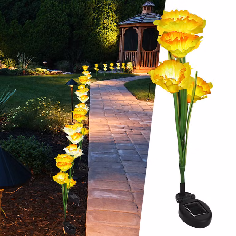 Luci solari per fiori da giardino, luci solari per fiori, luci solari per giardini, luce solare a LED, luci LED per fiori