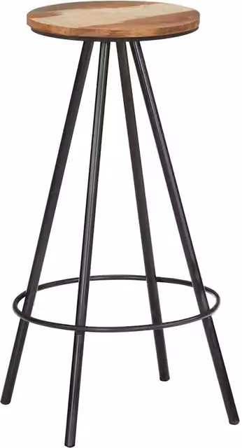 Set di 4 sedie da bar in legno massello e metallo stile industrial vidaXL colore marrone