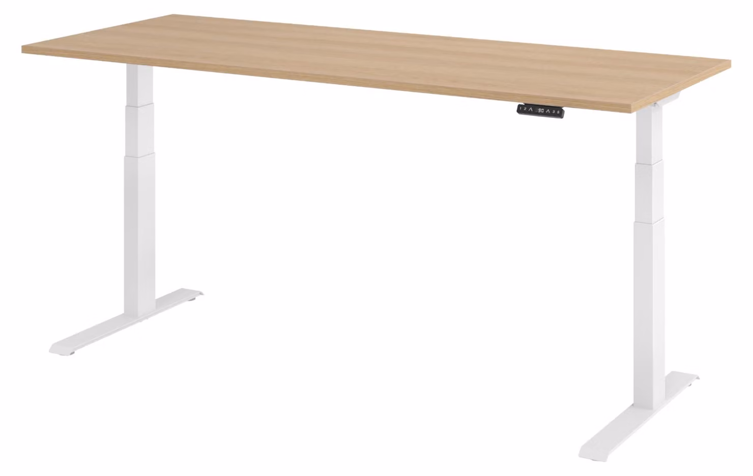Scrivania elettrica bümö XDKB - Struttura: bianca, finitura: effetto legno di quercia, dimensioni: 200 x 80 cm