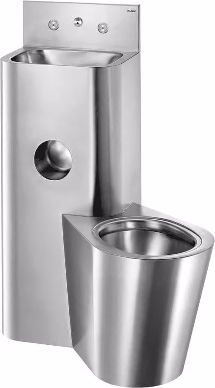 Combinazione carceraria Delabie KOMPACT TC WT WC a pavimento destra Edst. 1.4301 sat