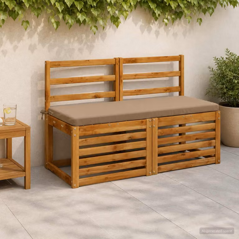 Cuscino per panchina vidaXL SOEST in poliestere beige con rivestimento rimovibile e resistente ai raggi UV