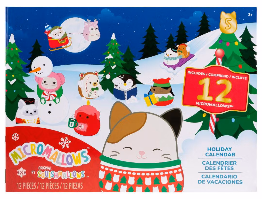 SQUISHMALLOWS Micromallows Calendario dell'Avvento, 12 pezzi