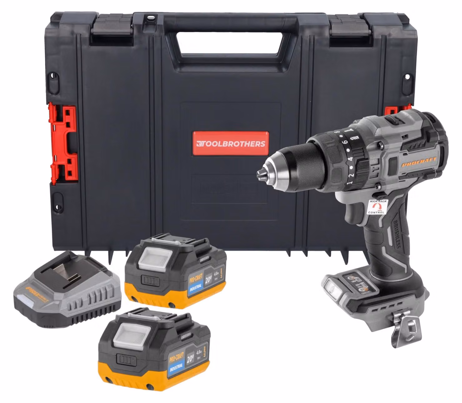 Avvitatore a percussione a batteria Procraft Industrial CD20B-BB 20 V 150 Nm Brushless Solo - senza batteria, senza caricabatterie