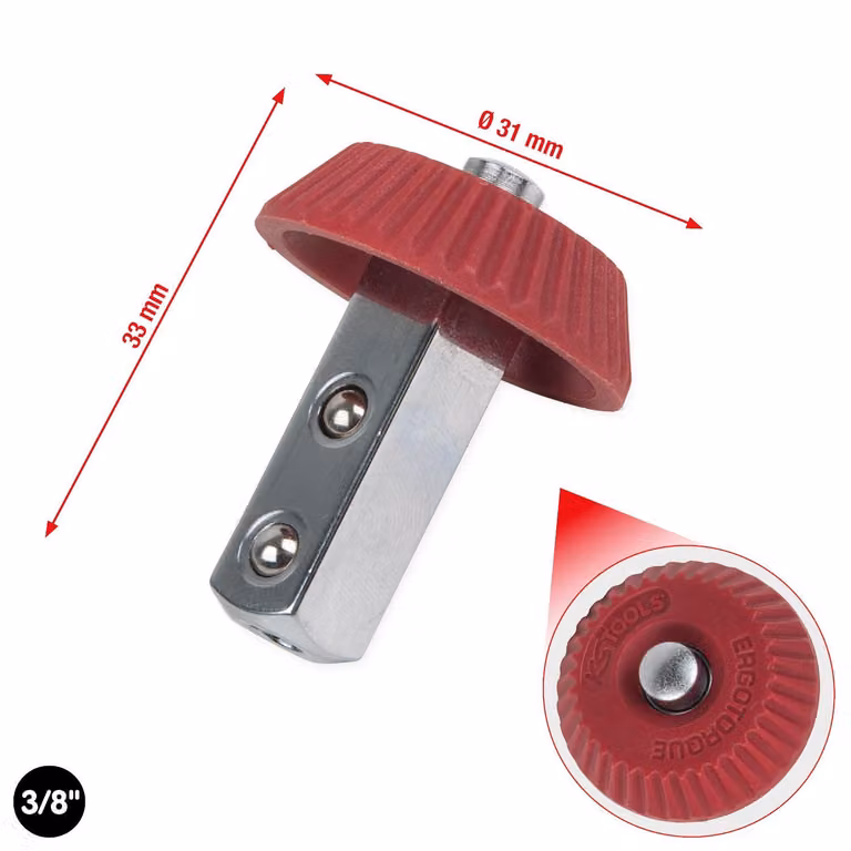 KS TOOLS Werkzeuge-Maschinen GmbH Manopola con attacco quadro da 3/8" (516.1418)