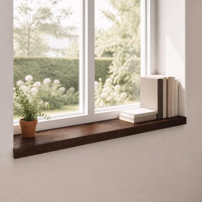 Set di 2 soglie per finestre vidaXL in legno marrone scuro L 80 cm x P 25 cm x H 2 cm