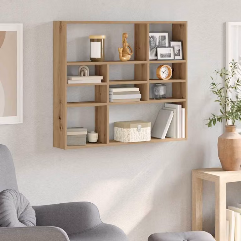 Scaffale a Parete Moderno vidaXL in MDF Marrone L: 90 cm, P: 16 cm, H: 78 cm