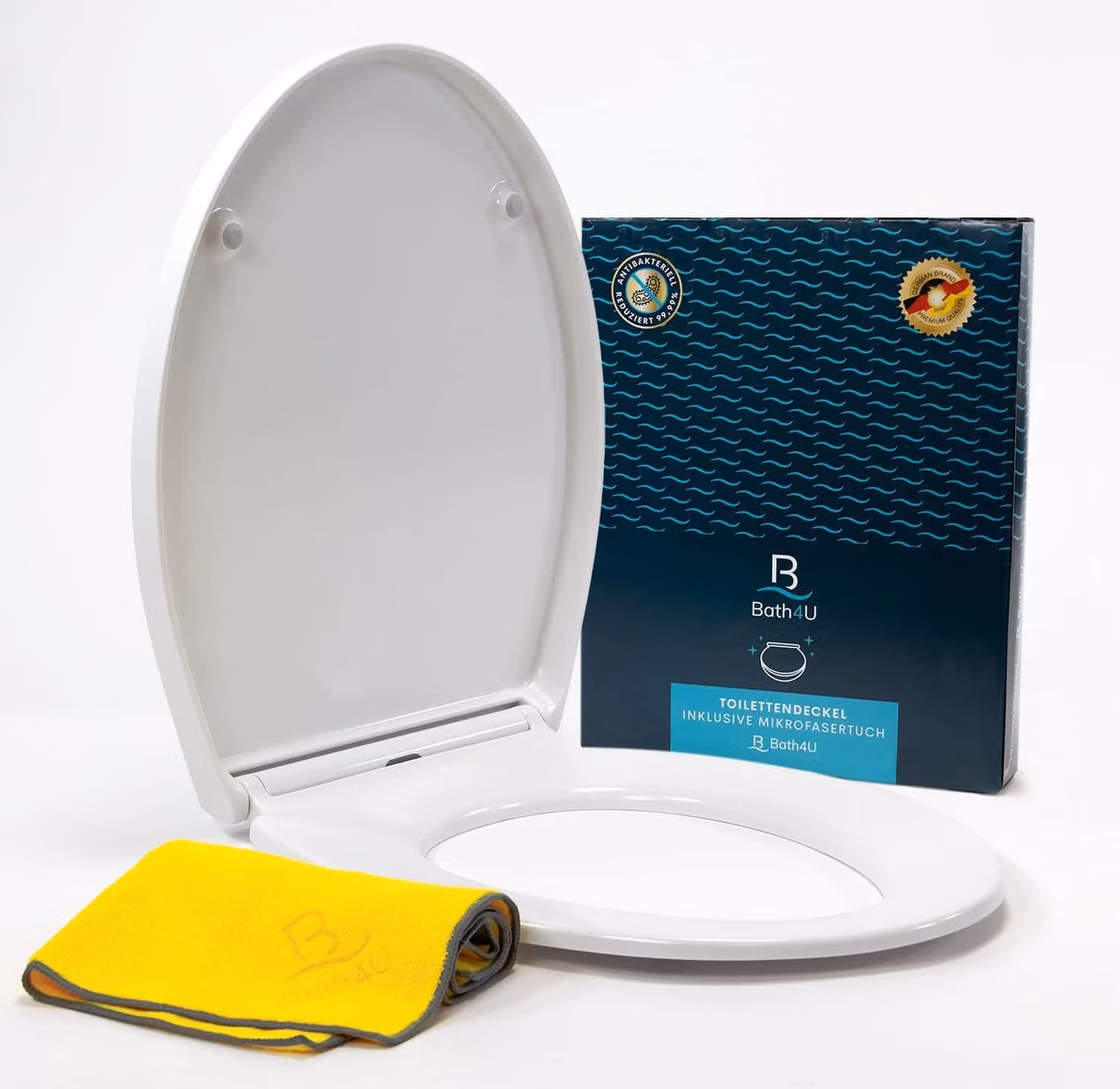 Bath4U Sedile WC 37x46 cm Bianco in urea-duroplast Chiusura ammortizzata fino a 150 kg
