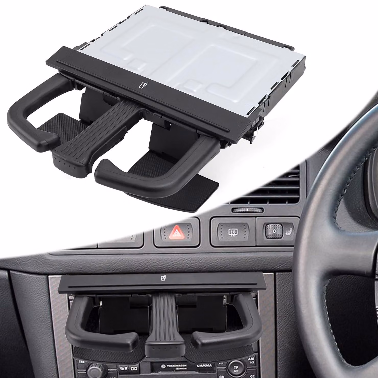 Omgoods - Portabicchieri pieghevole per auto, da montare sul cruscotto