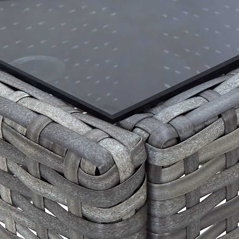 vidaXL Tavolo da giardino grigio 75x40x37 cm in poly rattan