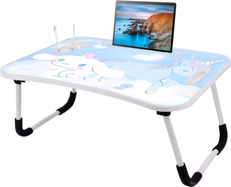 Tavolo per computer portatile Cartoon Vassoio da letto pieghevole gambe blu