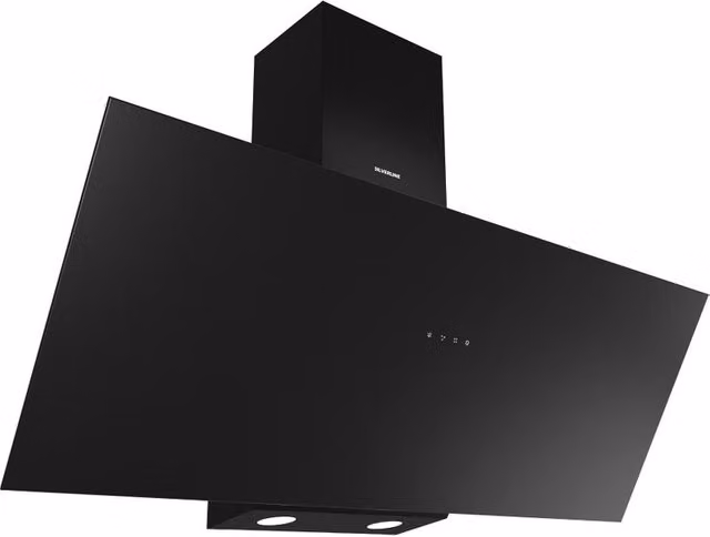 Cappa a parete Silverline 3481 nero con vetro e display LED L 90 cm, H 65 cm, P 34 cm