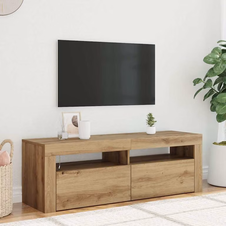 vidaXL Mobile Porta TV Moderno con Illuminazione LED Integrata, Colore Marrone, L/P/H: 120 x 35 x 40 cm