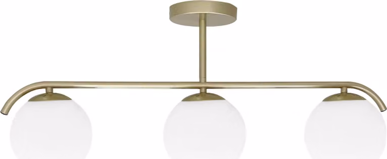 Lampada da soffitto AMADEO in ottone e bianco, 3xE14x40W, vetro, dimensioni: 29x70x14,5 cm, IP20, Candellux