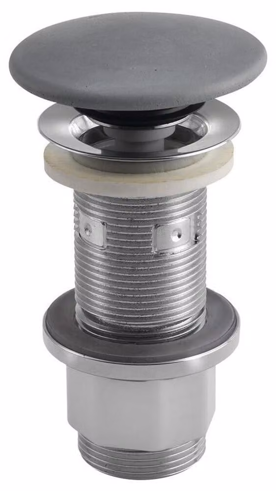 Set di scarico per lavabo 5/4", click-clack, tappo in cemento, 10-80 mm, grigio opaco