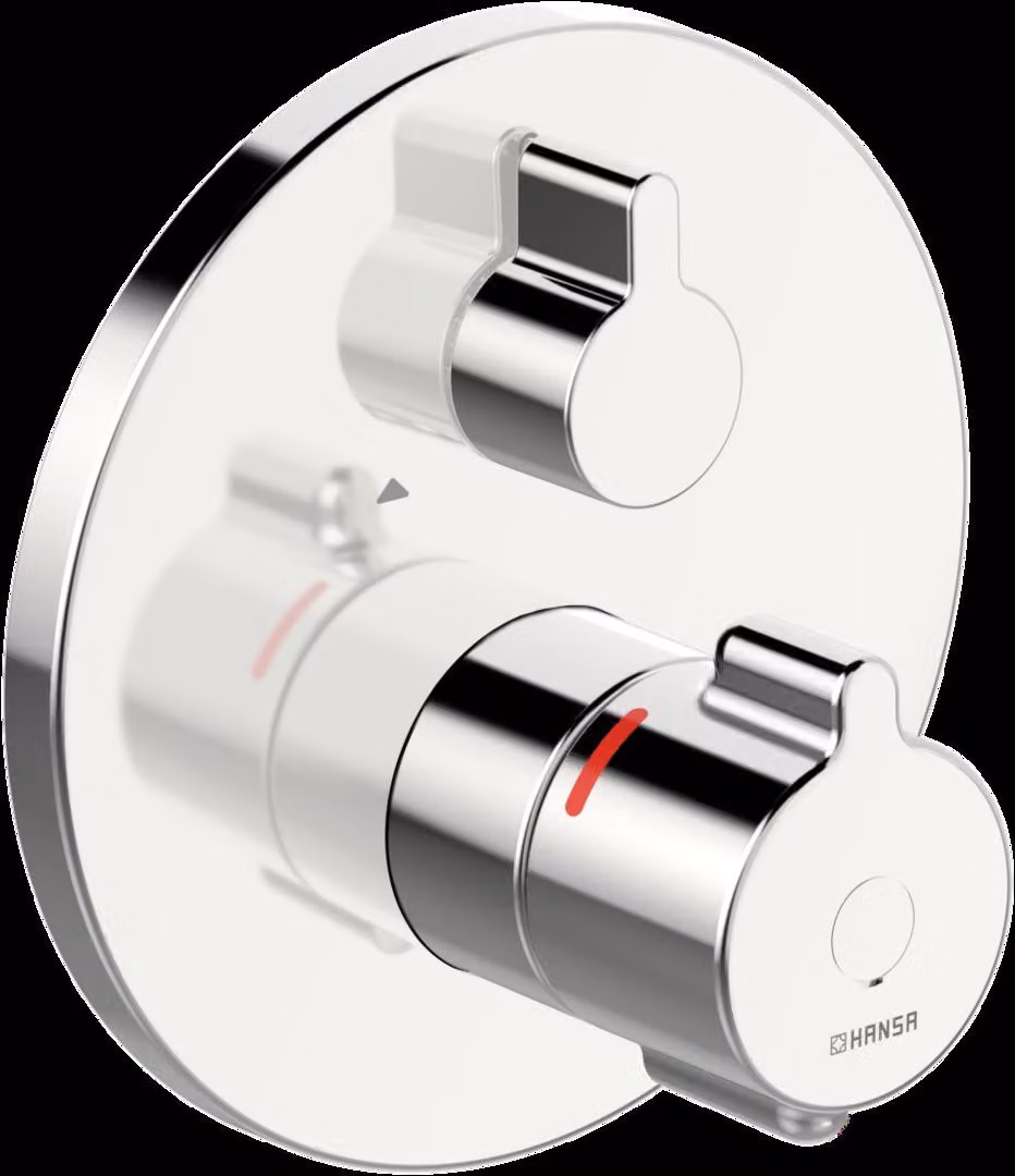 HANSA HANSAclinca Safety + set de finition pour mitigeur de douche, 1 consommateur, encastré, chromé, 88619085, 88619085