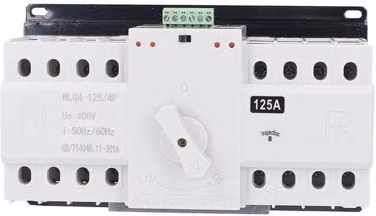 Interruttore automatico a 4 poli, 400 V, 125 A, ATS, CB, per alimentazione di emergenza, alimentatore UPS, inverter, energia solare