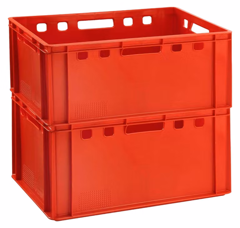 2 x Euro box per carne, box per macelleria, box di stoccaggio, colore rosso, standard E3 (2xE3 rosso)
