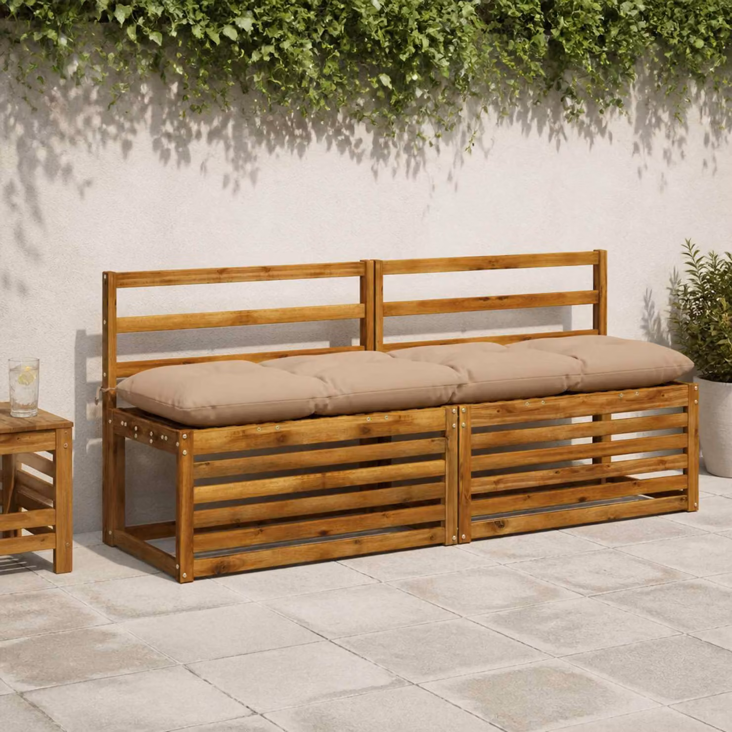 vidaXL Cuscino per panchina VIANEN 100% Poliestere Sabbia
