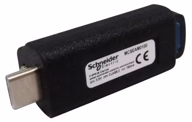 Adattatore Schneider Electric Modicon per il salvataggio della configurazione degli switch e il backup; chiavetta USB certificata per switch della serie Modicon MCSEAM0100