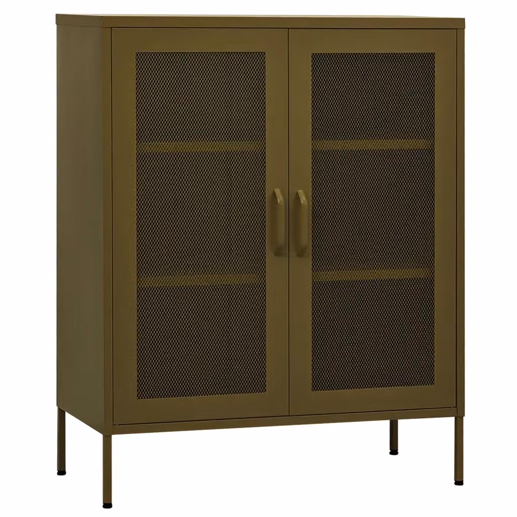 vidaXL Armadietto in Acciaio Verde Oliva L: 80 cm, P: 35 cm, H: 101,5 cm – 2
