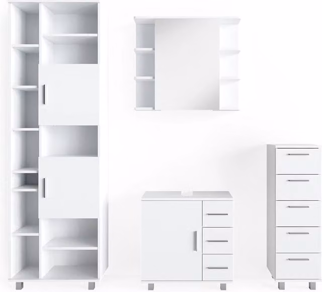Set mobili bagno Ilias Bianco 4 pezzi Vicco