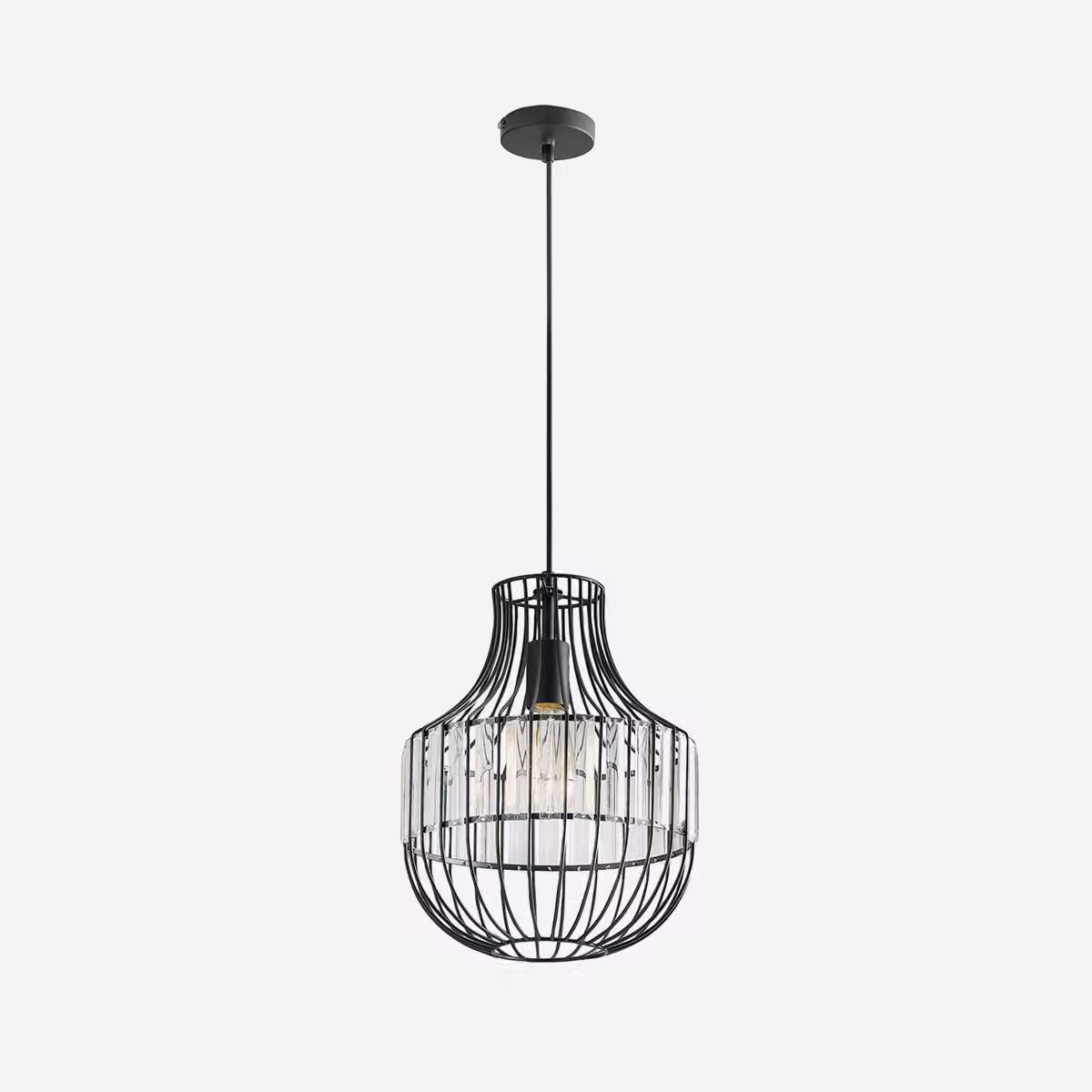 LUCE Design Lampada a sospensione Opium E27 dimmerabile, nera