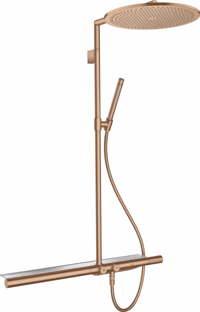 hansgrohe AXOR ShowerSolutions Tuyau de douche avec thermostat 800 et douche de tête 350 1 jet, 27984310, 27984310