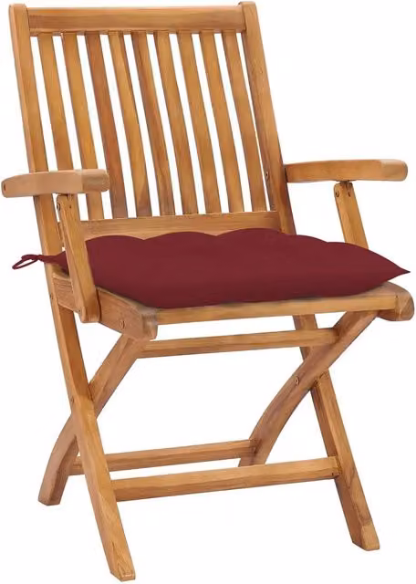 Sedie Pieghevoli con Cuscini 4 pz Massello di Teak 3072747
