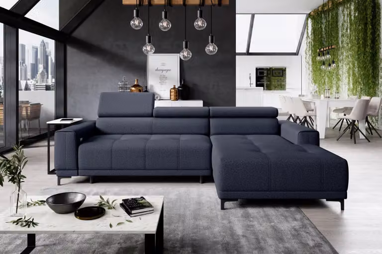 Divano moderno Eck Design, divani angolari, divani in tessuto, divani modulari, salotti