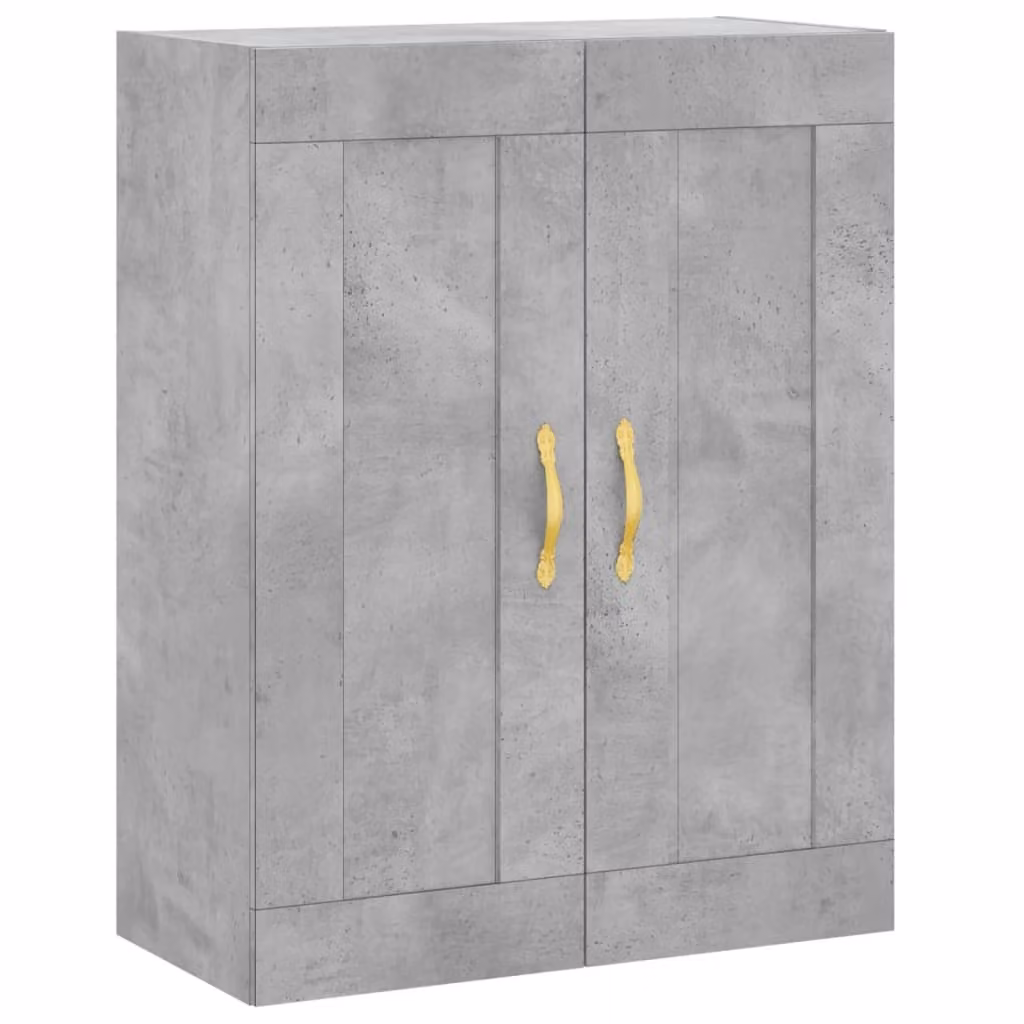 Mobile a Parete Grigio Cemento 69,5x34x90 cm Legno Multistrato