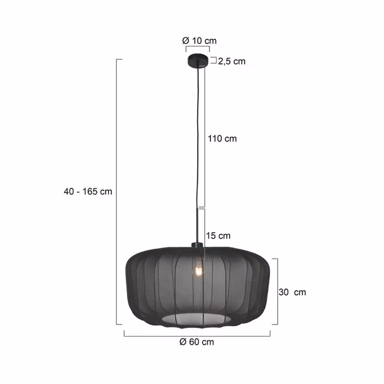 Steinhauer Lampada a sospensione Sparkled Light, dimmerabile, Nero, Soggiorno / Sala da pranzo, Tessuto / Stoffa / Seta, Moderno, Lampada a sospensione