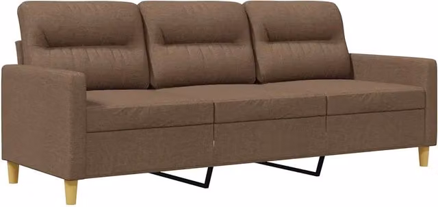 Divano | Divano da soggiorno | Sofa a 3 Posti Marrone 180 cm in Tessuto