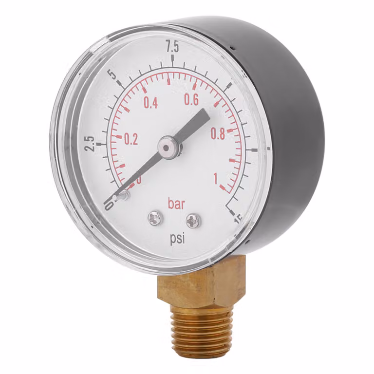 Mini manometro a bassa pressione per carburante, aria, olio o acqua 0-15 psi/0-1 bar BSPT