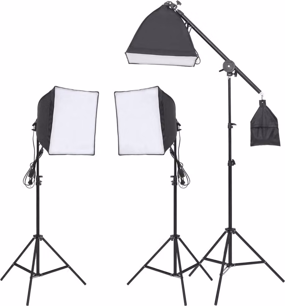 Kit per Studio Fotografico con Set di Luci e Fondale
