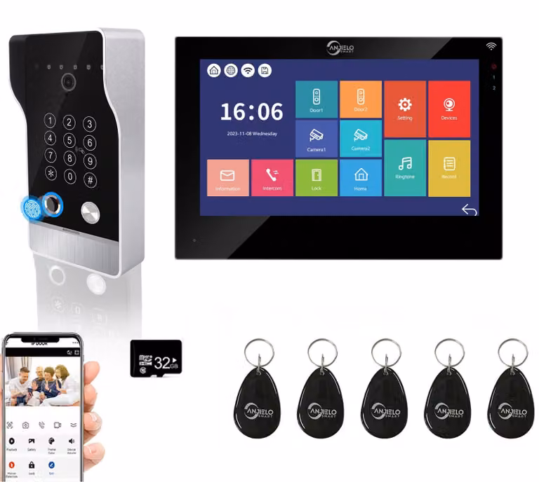 Videocitofono cablato a 1080P, citofono con monitor touchscreen da 7 pollici