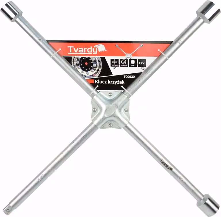 TVARDY Chiave a croce per dadi ruota 3/4" 24, 27, 32 mm T00030