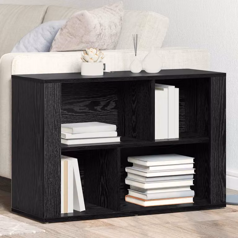 Credenza vidaXL in stile rustico nero in legno ingegnerizzato L 80 x P 30 x H 53 cm