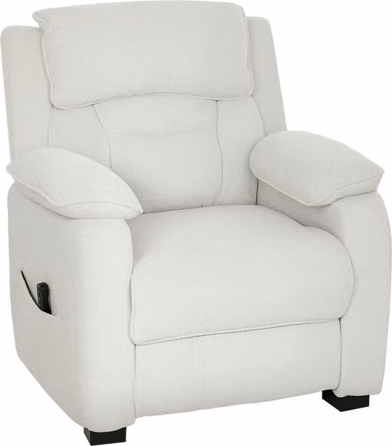 Poltrona Relax Elettrica HOMCOM Reclinabile con Porta USB e Poggiapiedi, Colore Beige, L/P/H: 86 x 90 x 103 cm