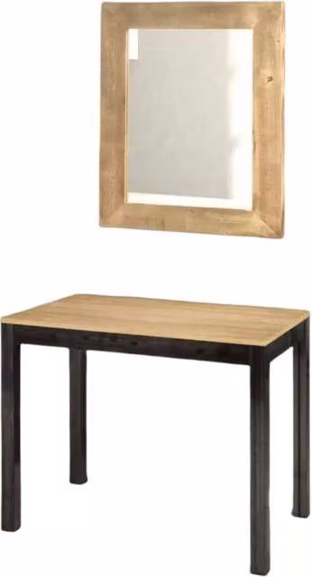 Consolle allungabile Mobili 2G in laminato rovere naturale e metallo nero stile industrial L: 90 cm, P: 50 cm – 2