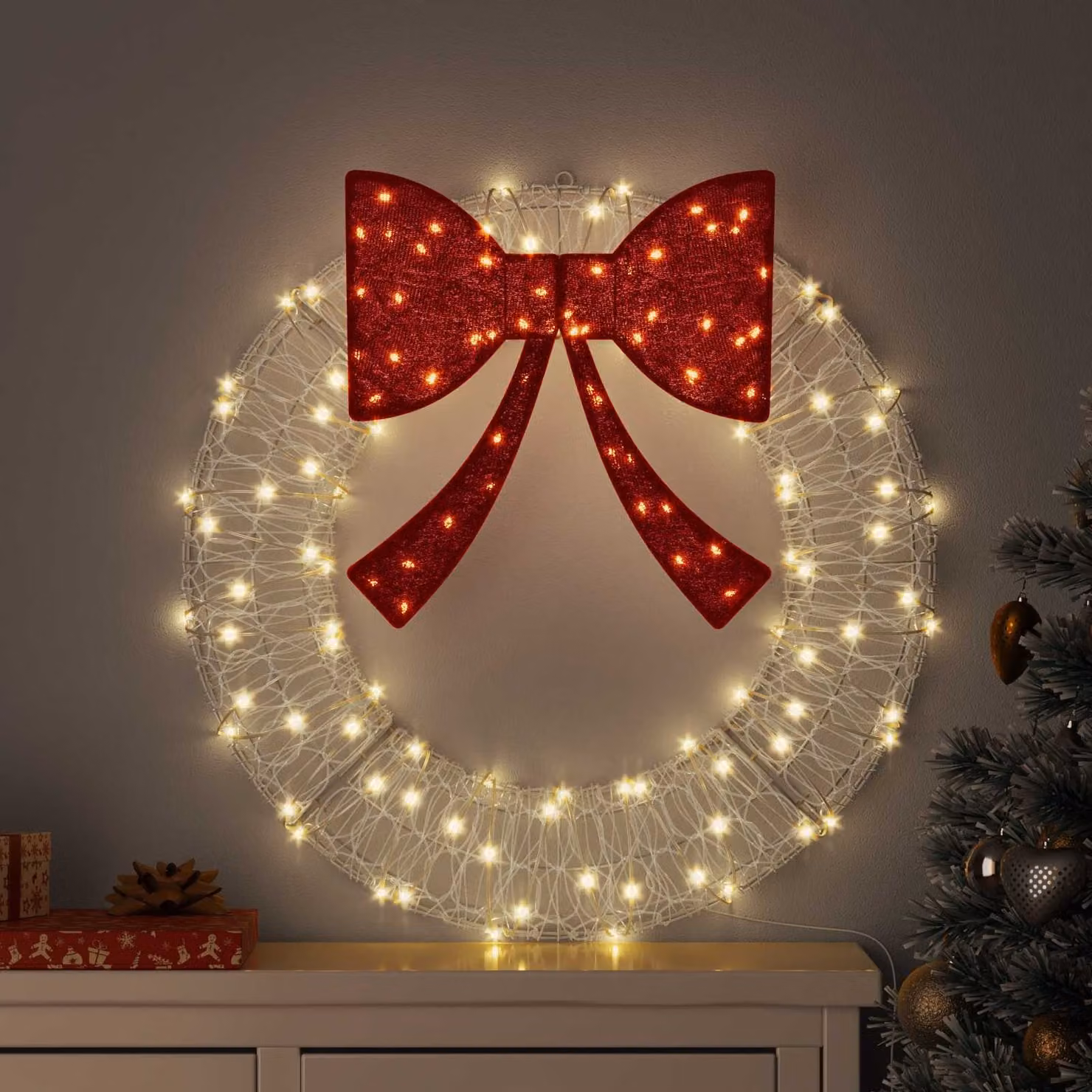 Lampada a LED Corona vidaXL Bianco, luce bianca calda, con telecomando, L 76 cm x P 76 cm x H 8,5 cm