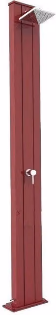 Doccia Tradizionale in Alluminio Spring S con Miscelatore e Lavapiedi Arkema Design Colore Rosso Cv-A225/3027