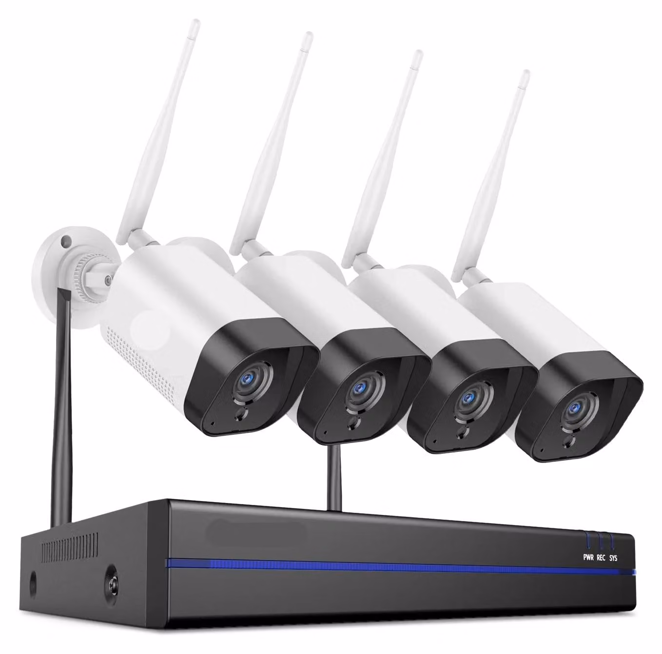 Kit di telecamere di sicurezza wireless – Sistema di videosorveglianza Wi-Fi per esterni – Risoluzione Full HD 3MP e visione notturna