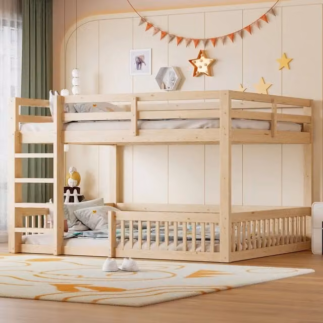 letto a castello mdf pino naturale 160 x 200 cm