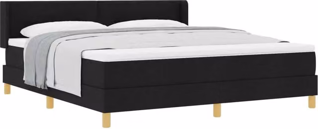 Letto a molle con testiera Nero 200 x 180 cm Tessuto 3341309
