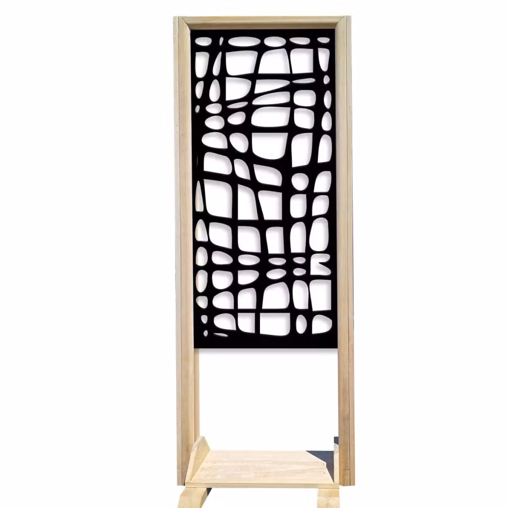 Signorbit Separè Modulabile ABSTRACT in Legno e PVC Nero L 70 cm x P 50 cm x H 190 cm – 2