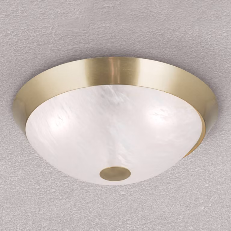 ORION Plafoniera soffitto Jaya, dimmerabile, Ottone / Oro, Soggiorno / Sala da pranzo, Vetro, Moderno, Plafoniera