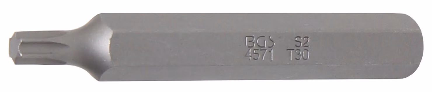BGS 4571 | bit | lunghezza 75 mm | esagono incassato 10 mm (3/8") | profilo a T (per Torx) T30 | bit per cacciavite | acciaio CV