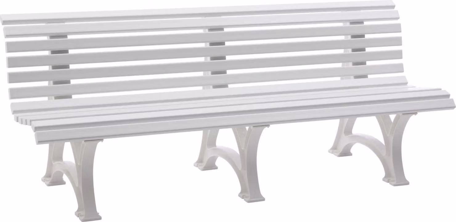 Panchina da giardino in plastica BORKUM 200 cm di BLOME, bianco