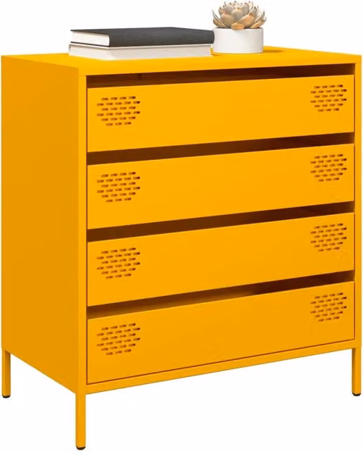 Credenza Buffet Armadio da Cucina Design Mania Giallo L: 68 cm, P: 39 cm, H: 73,5 cm in Acciaio Laminato a Freddo