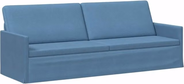 Divano a 3 posti moderno vidaXL in tessuto cord e metallo Blu L: 220 cm, P: 81 cm, H: 82 cm